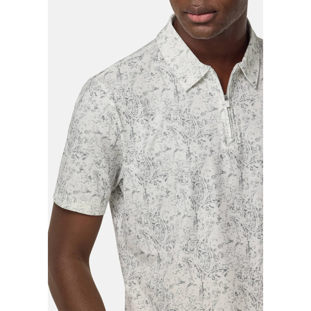 Boggi Milano B Tech Katoenmix Jersey Polo Shirt Blue Heren