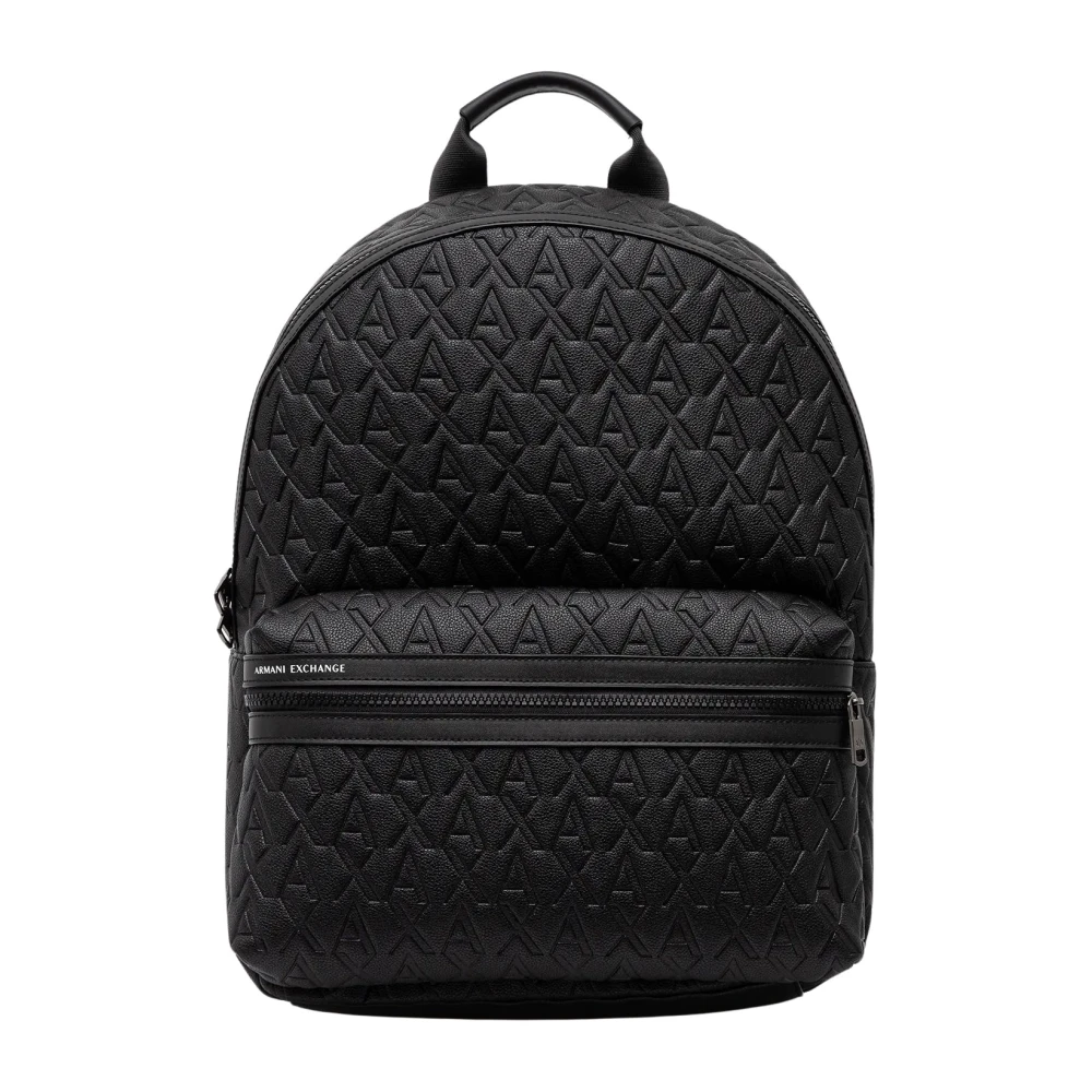 Armani Exchange Uomo Nero - Zaino Eco-Friendly Con Chiusura A Zip - Bags - One Size - Immagine 3