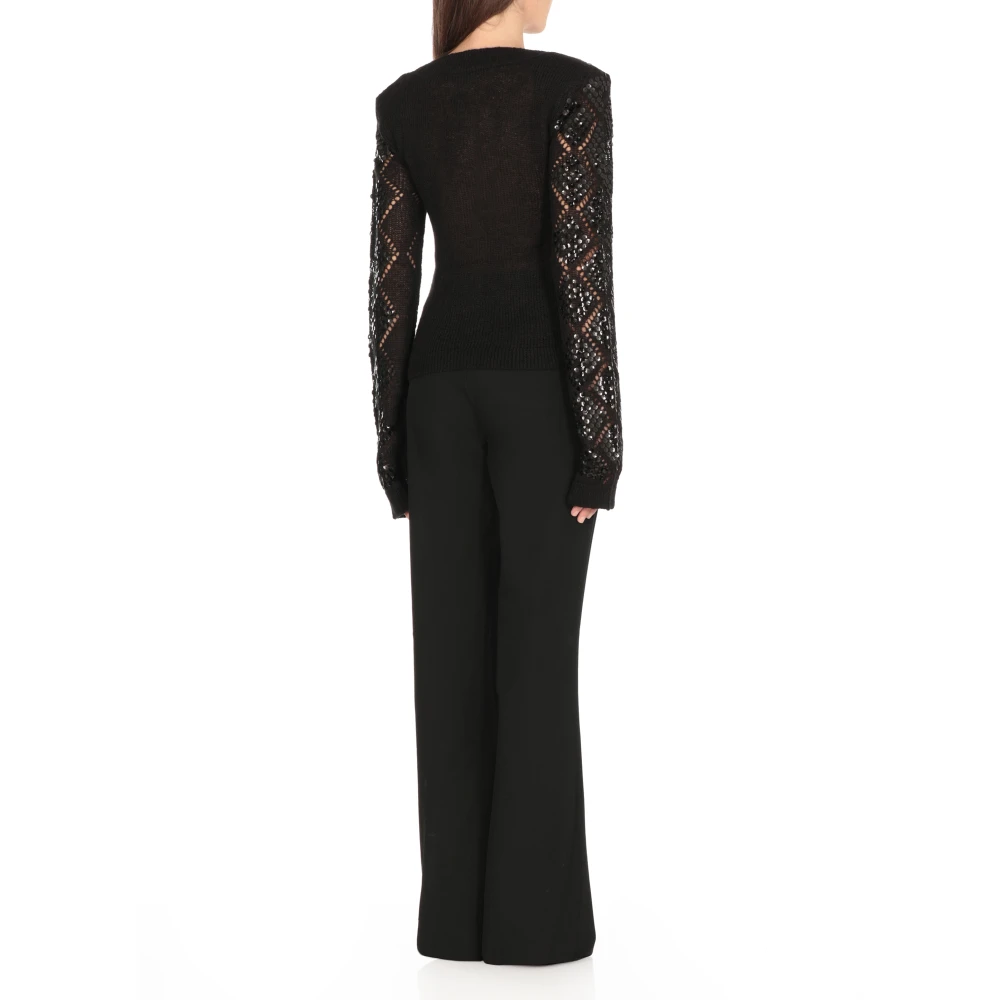 Rotate Birger Christensen V-hals Cardigan met Pailletten Black Dames
