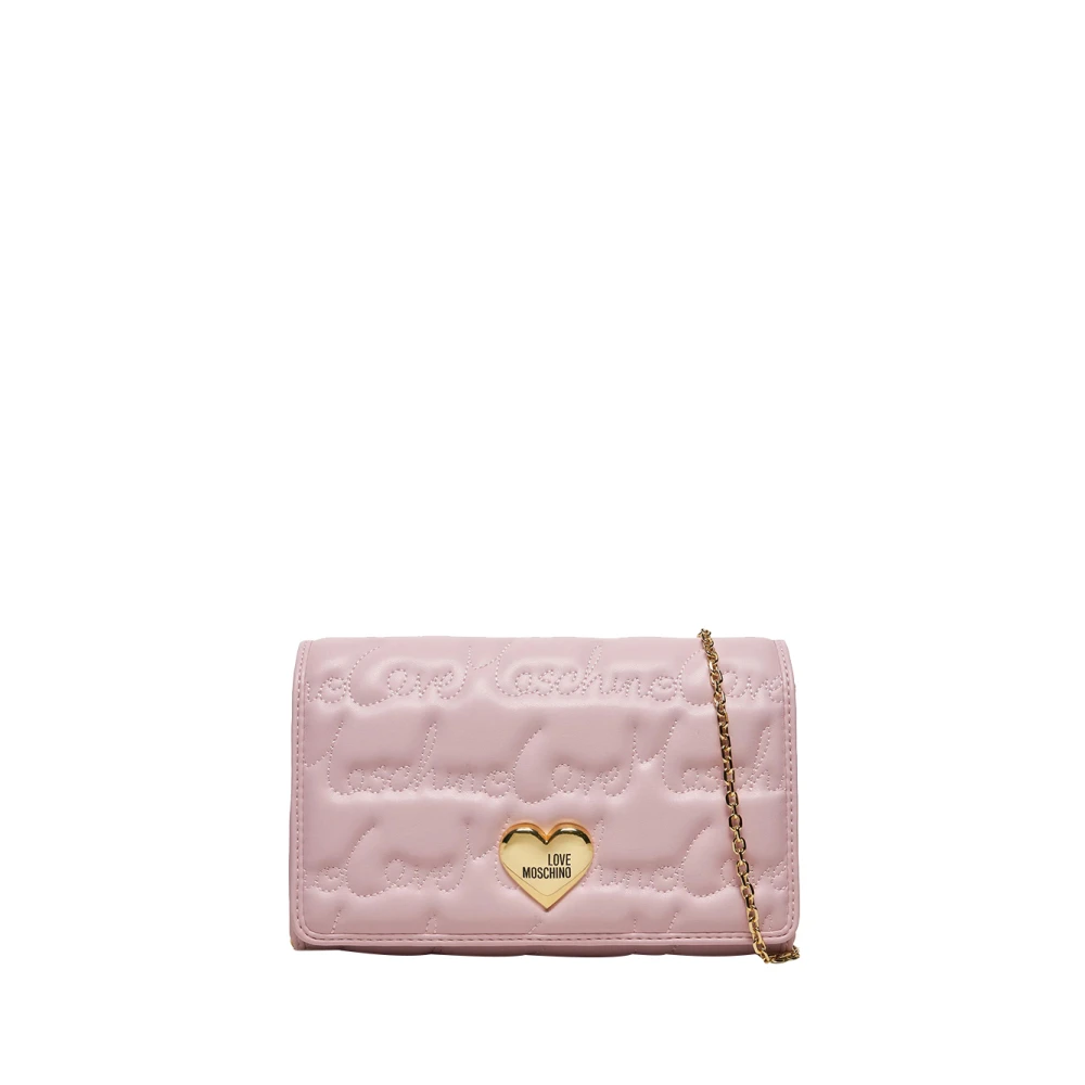 Moschino Roze Schoudertas met Gouden Details Pink Dames