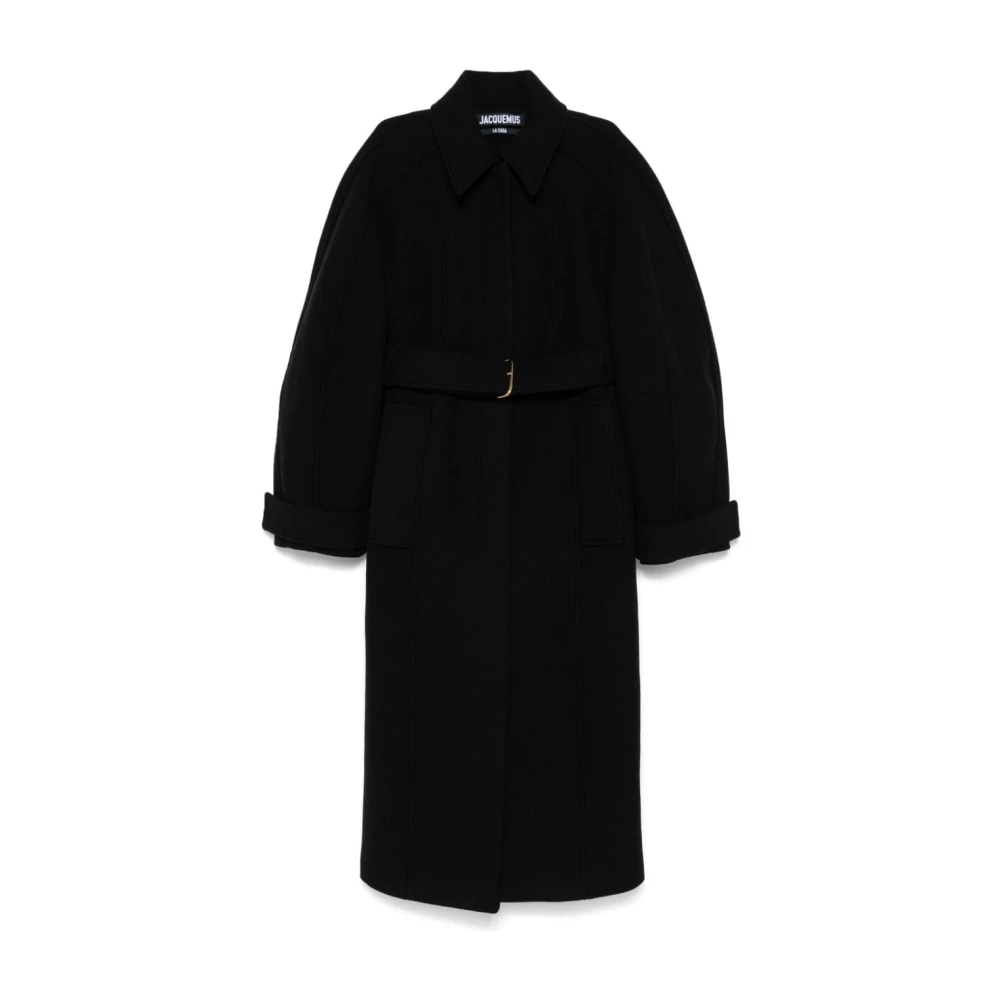 Jacquemus Zwarte wollen jas Aw24 Black Dames