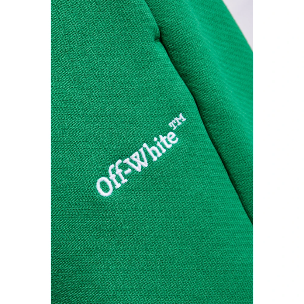 Off White Shorts met logo Green Heren