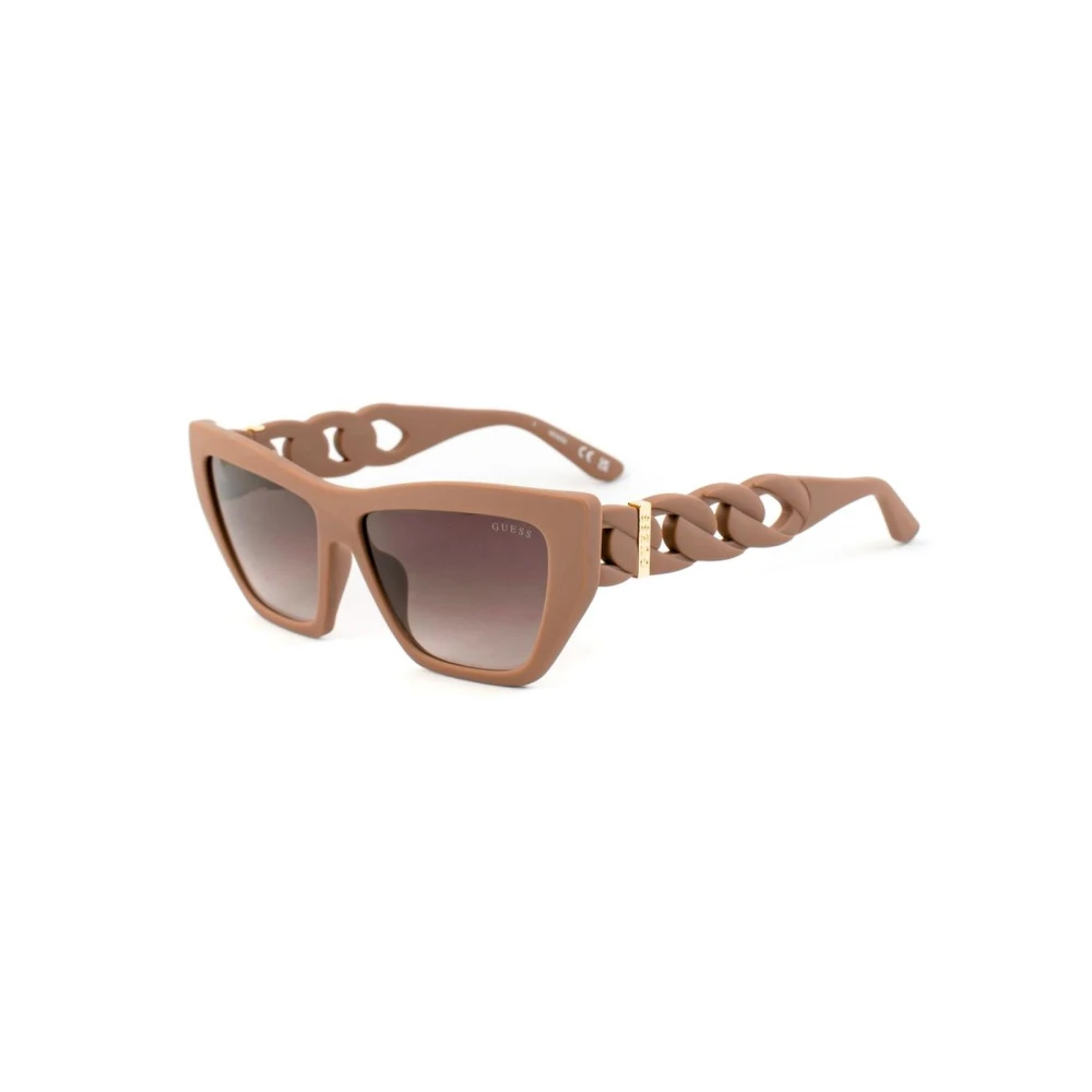 Guess Women's Beige Resin Square Frame Sunglasses