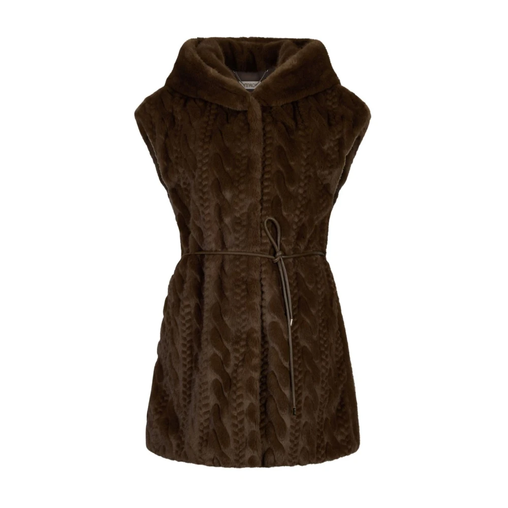 Liu Jo Femme Marron Vestes, Brun, Taille: 38 Fr Veste Tricotée Aw25