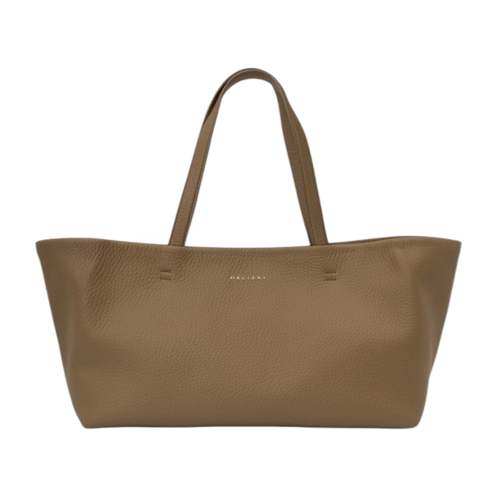 Orciani Women's Brown Leather Shoulder Bag With Adjustable Strap