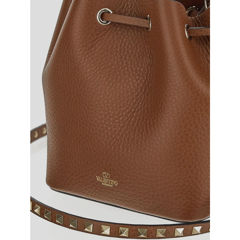 Valentino Garavani Leren Bucket Bag Brown Dames
