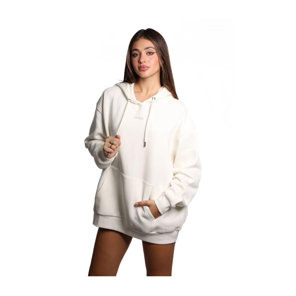 Guess Hoodie met geborduurd logo White Dames