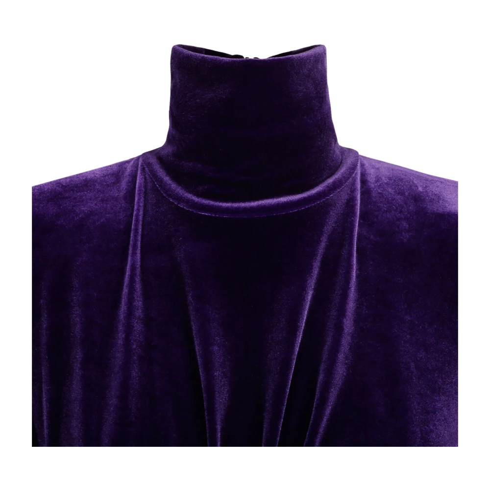 Alexandre Vauthier Paarse Velvet Draperende Minijurk Purple Dames