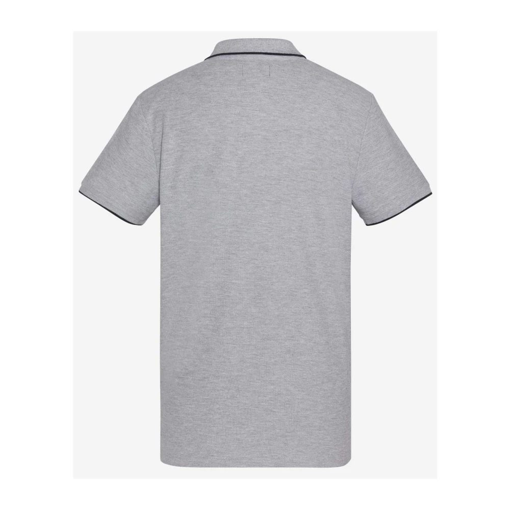 Schott NYC Grijze Polo Shirt Geborduurd Logo Gray Heren