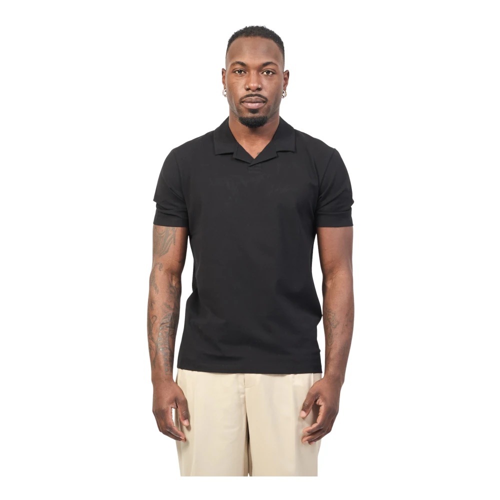 Hugo Boss Zwarte katoenen poloshirt regular fit Black Heren