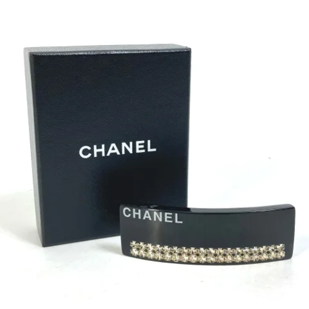 Chanel Vintage Pre-owned Plastic hair-accessories Black Dames