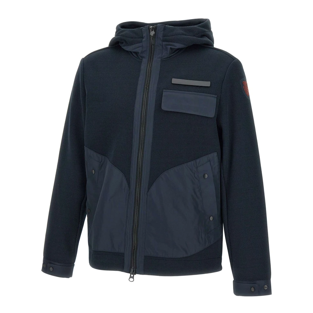 Blauer Blauwe Heren Sweatshirt Edgar met Taslan Details Blue Heren