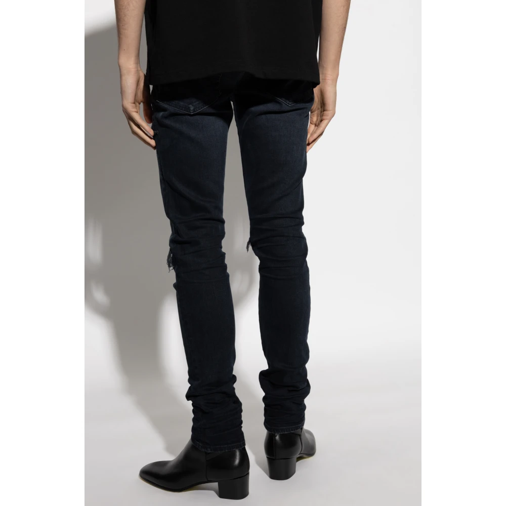 Amiri Jeans met Vintage Effect Blue Heren