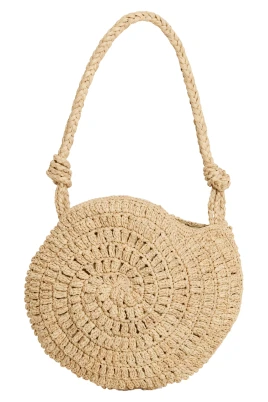 Isula Round Raffia Bag