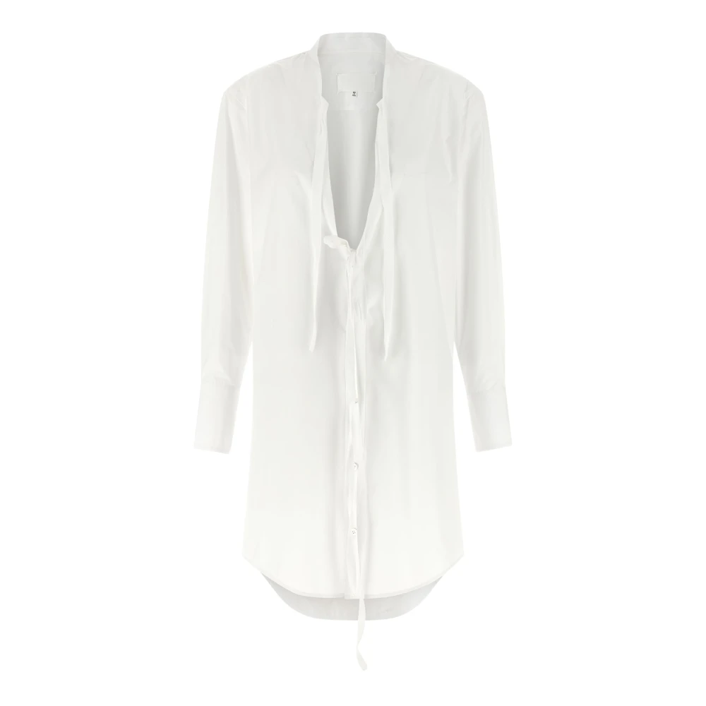 Maison Margiela Women's White Raw-Edge Mini Dress - Tunics - S - Blouses & Shirts