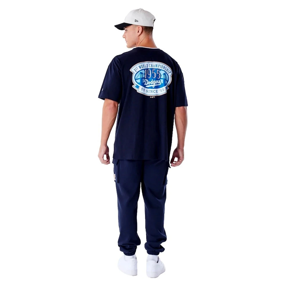 new era Dodgers World Series Drop Shoulder Tee Blue Heren