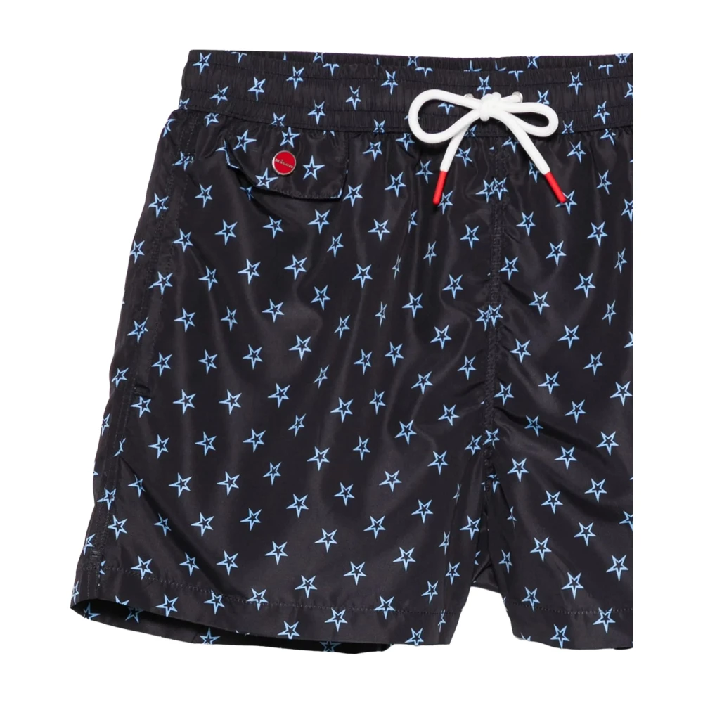 Kiton Nachtblauwe zwemshorts met sterrenpatroon Blue Heren
