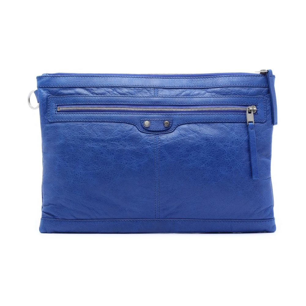 Balenciaga Vintage Women's Blue Pre-Owned Vintage Leather Clutch Bag