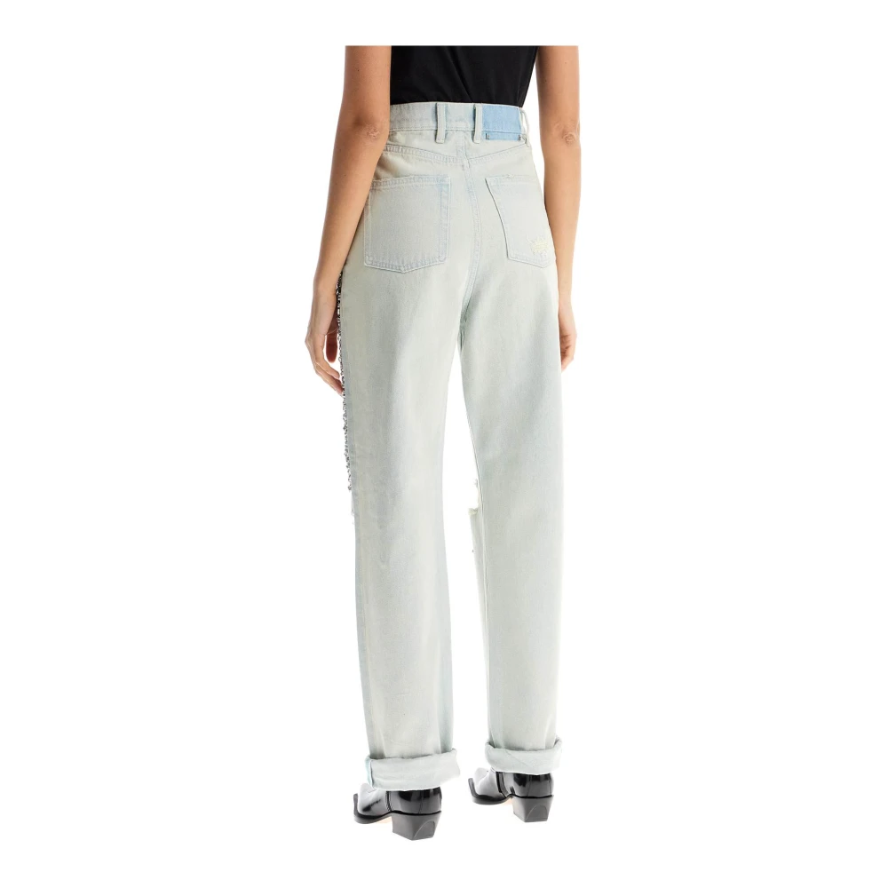 Golden Goose Kristalstenen Hoge Taille Jeans Blue Dames