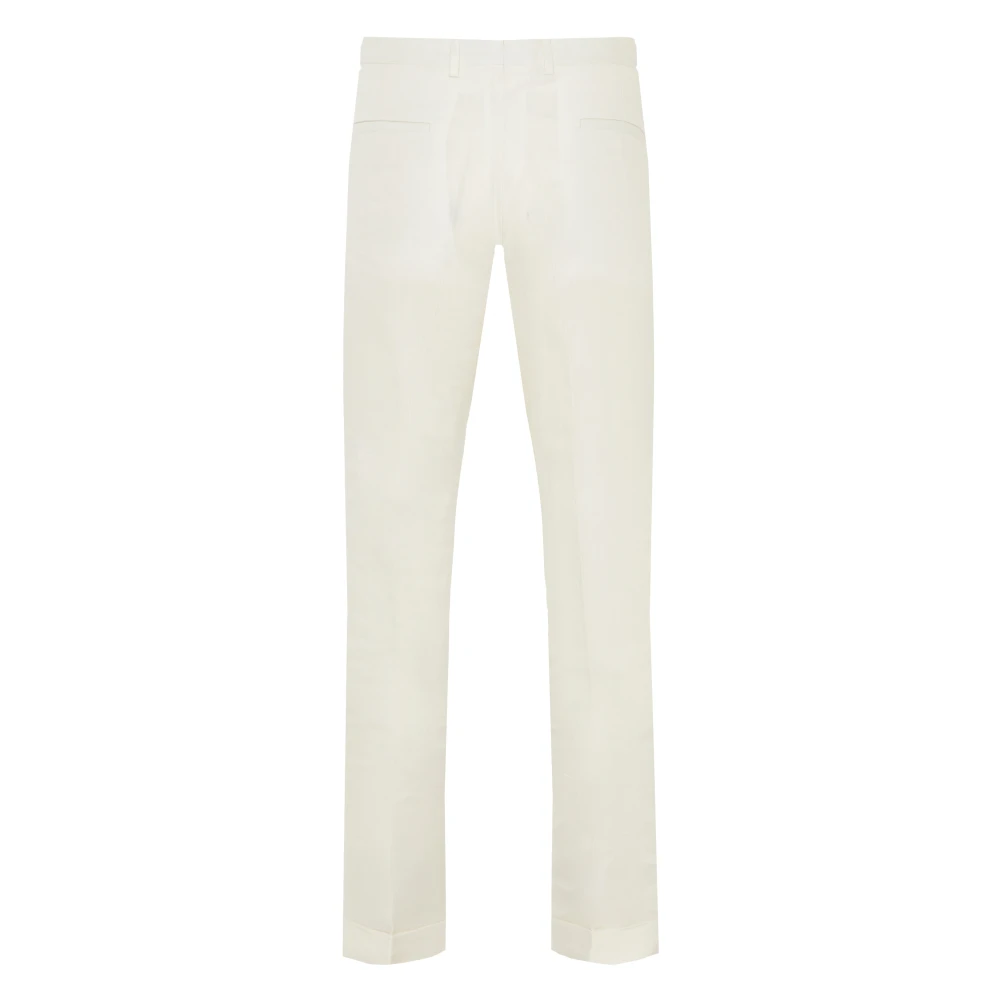Barba Linnen broek met zakken White Heren