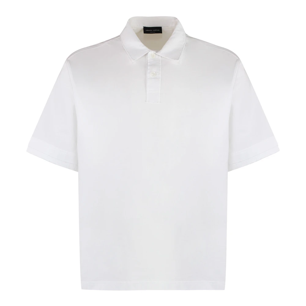 Roberto Collina Katoenen poloshirt met zijsplitten White Heren