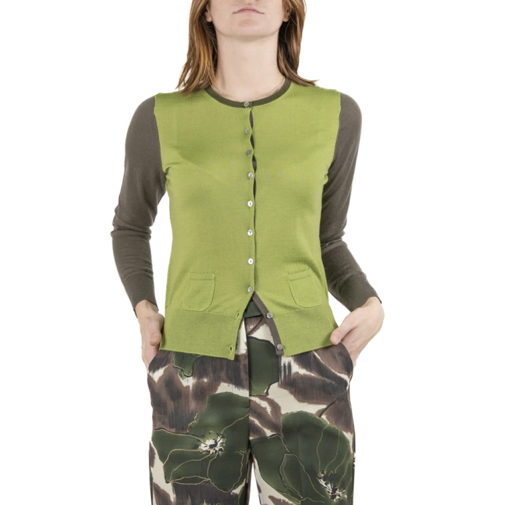 Maliparmi Stijlvolle Cardigan voor Aw24 Seizoen Green Dames
