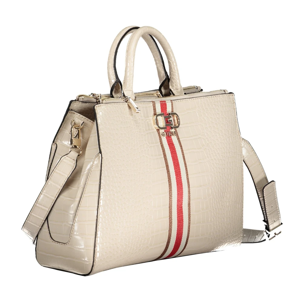 Guess Beige Schoudertas met Meerdere Compartimenten Beige Dames