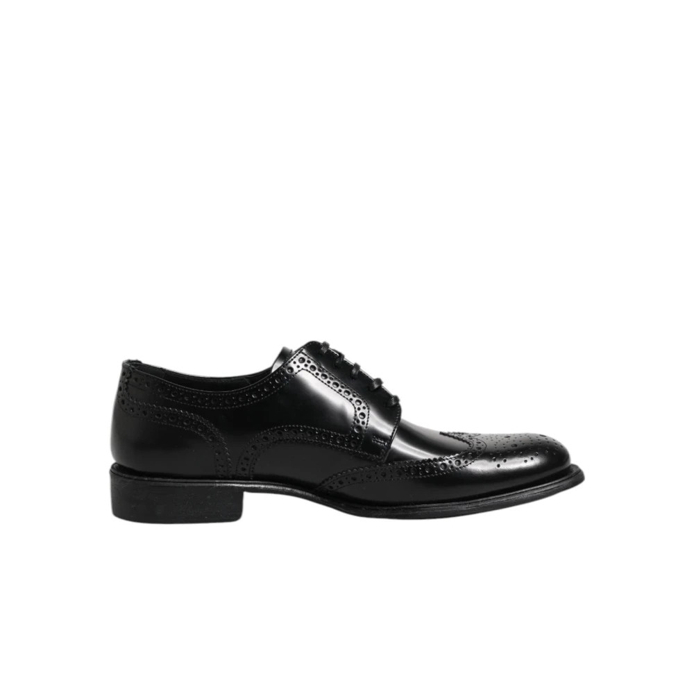 Dolce & Gabbana Men's Black Leather Wingtip Formal Shoes