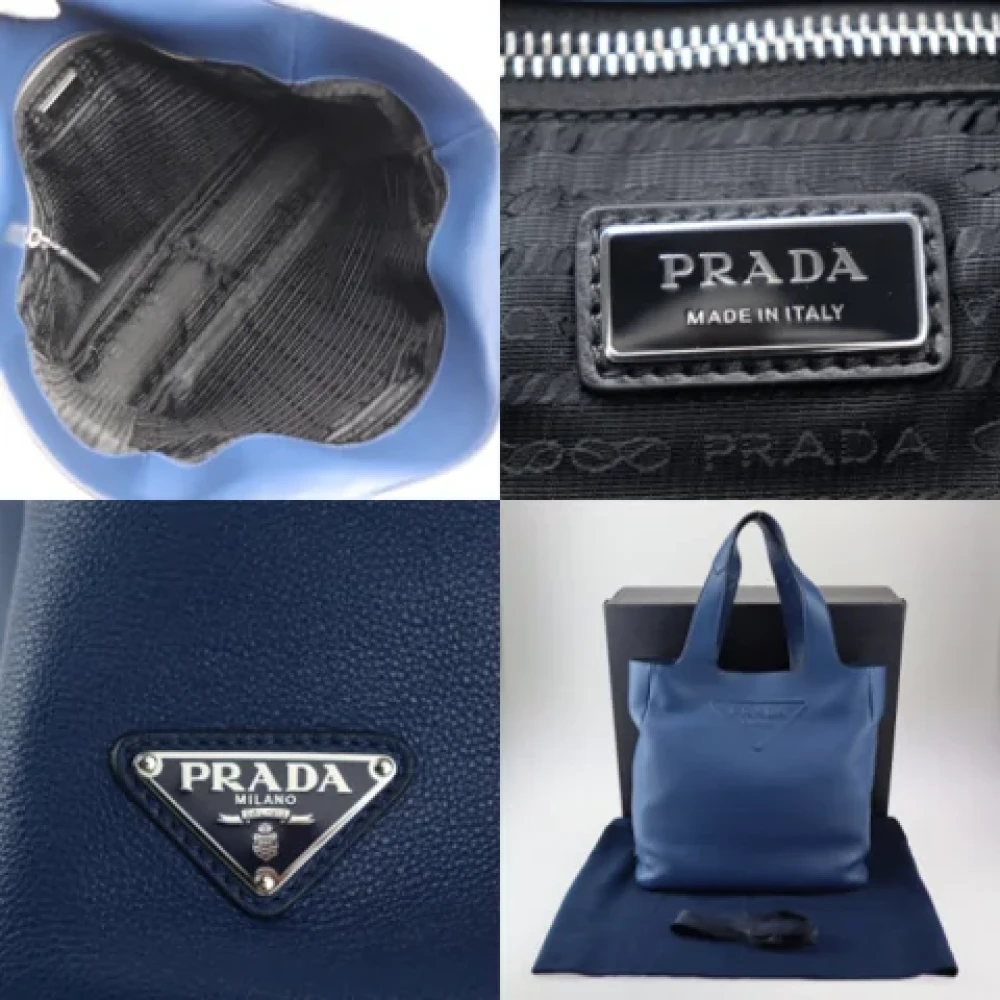 Prada Vintage Pre-owned Leather prada-bags Blue Dames