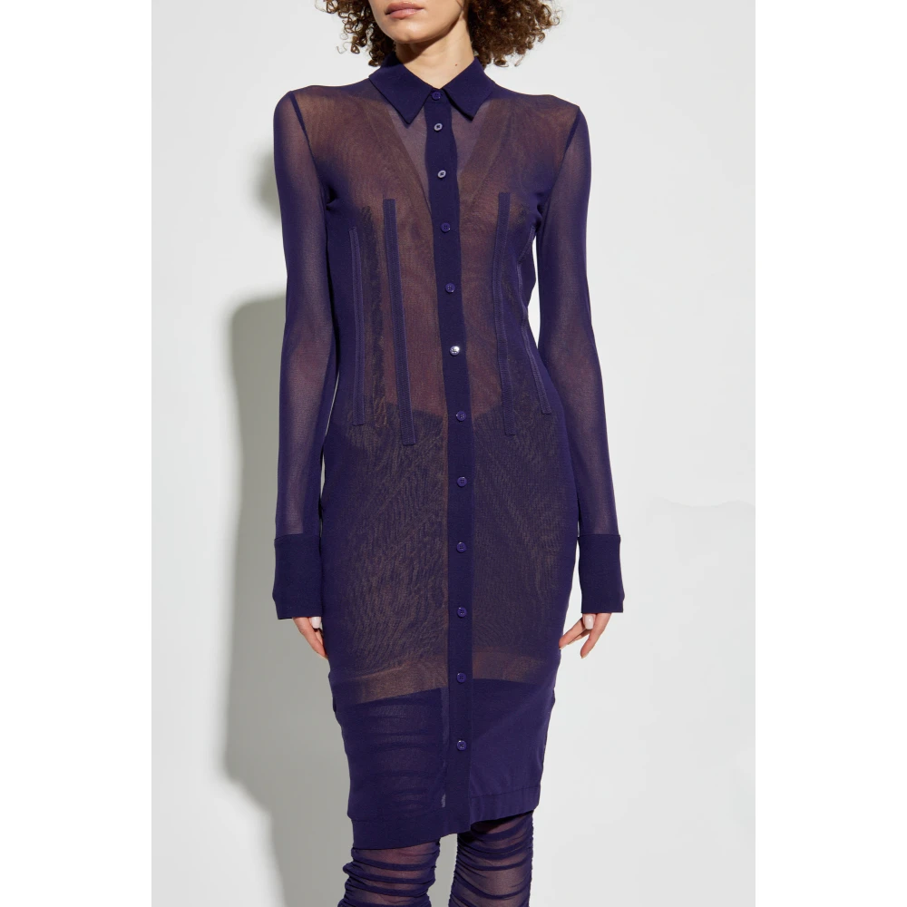 The Attico Jurk met kraag Purple Dames