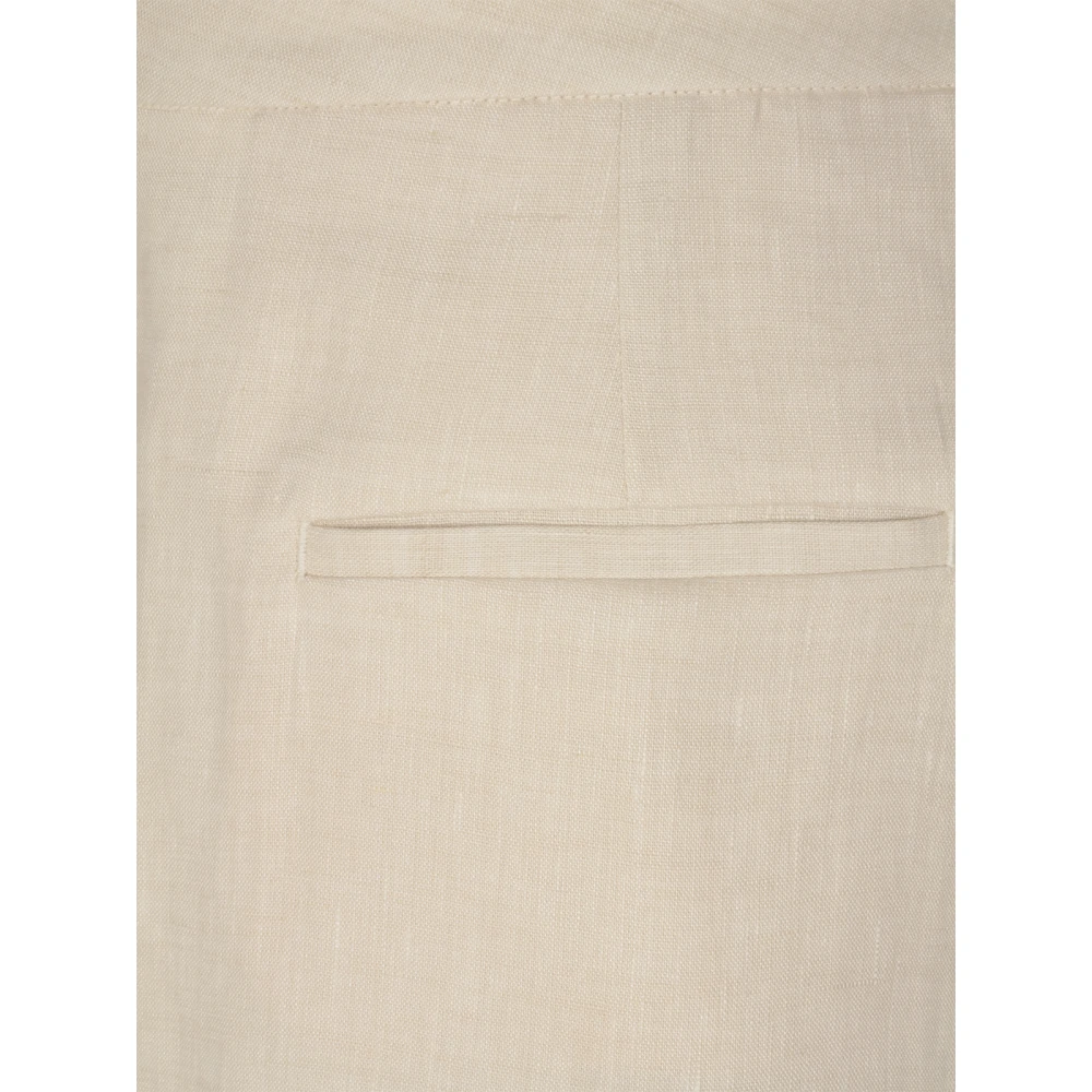 PESERICO Dames Bermuda broek van stof Beige Dames