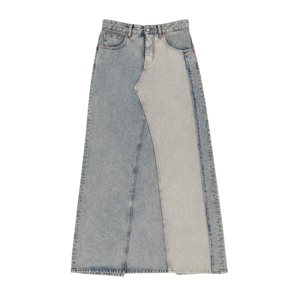 Mm6 Maison Margiela Women's Blue Denim Skirts, Xs, Denim Long Skirt