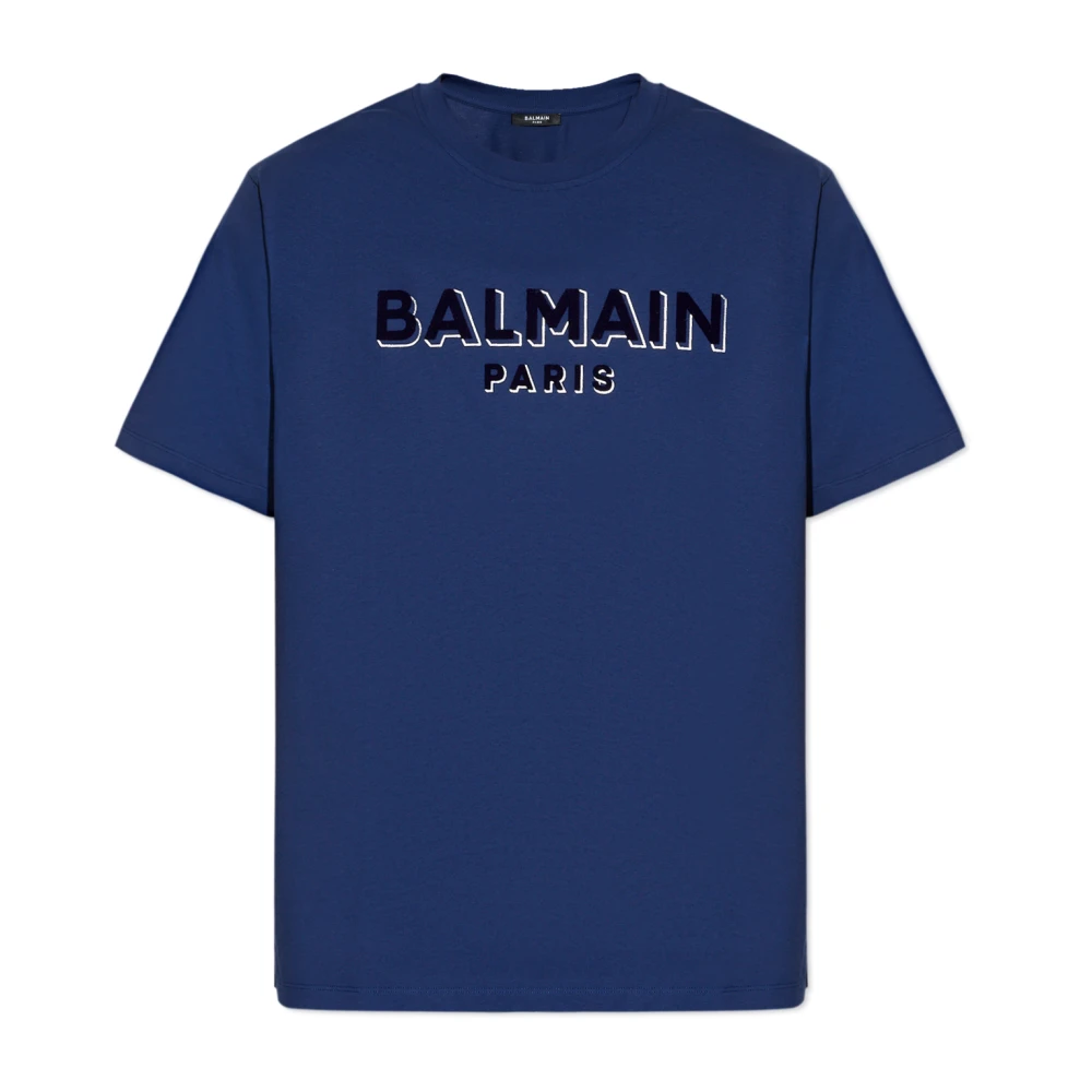 Balmain Oversized T-shirt Blue Heren