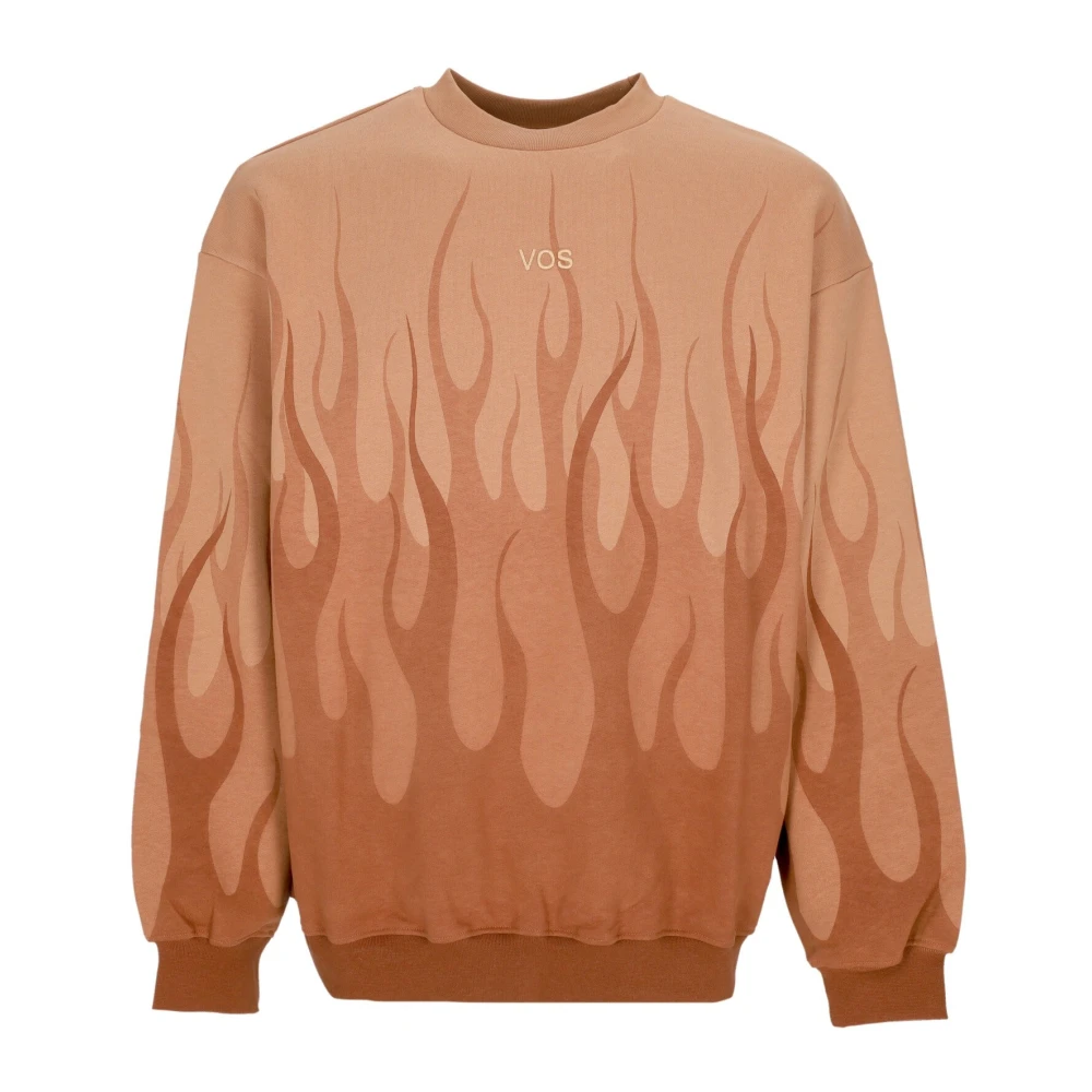 Vision OF Super Vlammen Lichtgewicht Crewneck Sweatshirt Terracotta Orange Heren