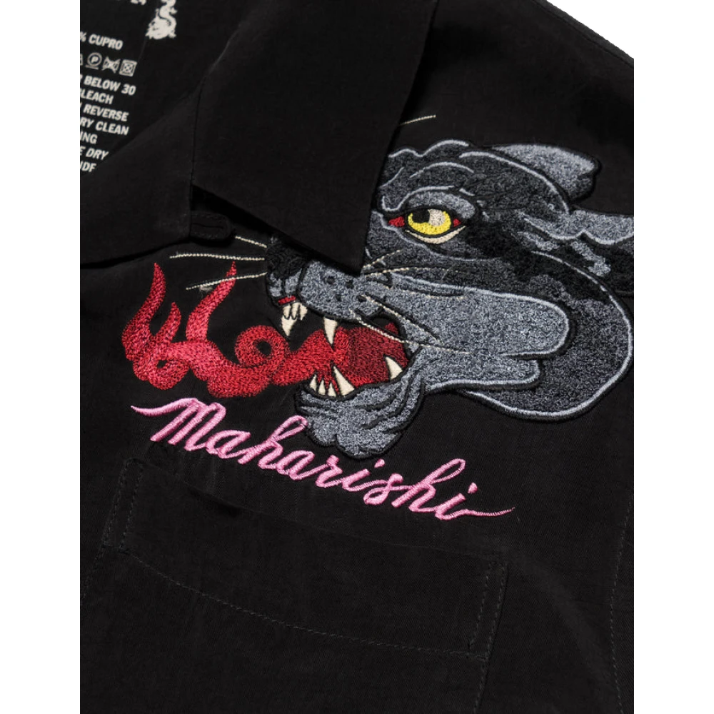Maharishi Dual Phanters Camp Collar Shirt Black Heren
