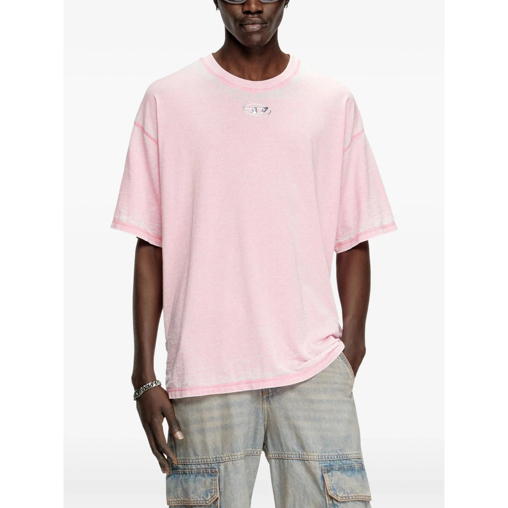 Diesel Roze T-shirts en Polos Pink Heren