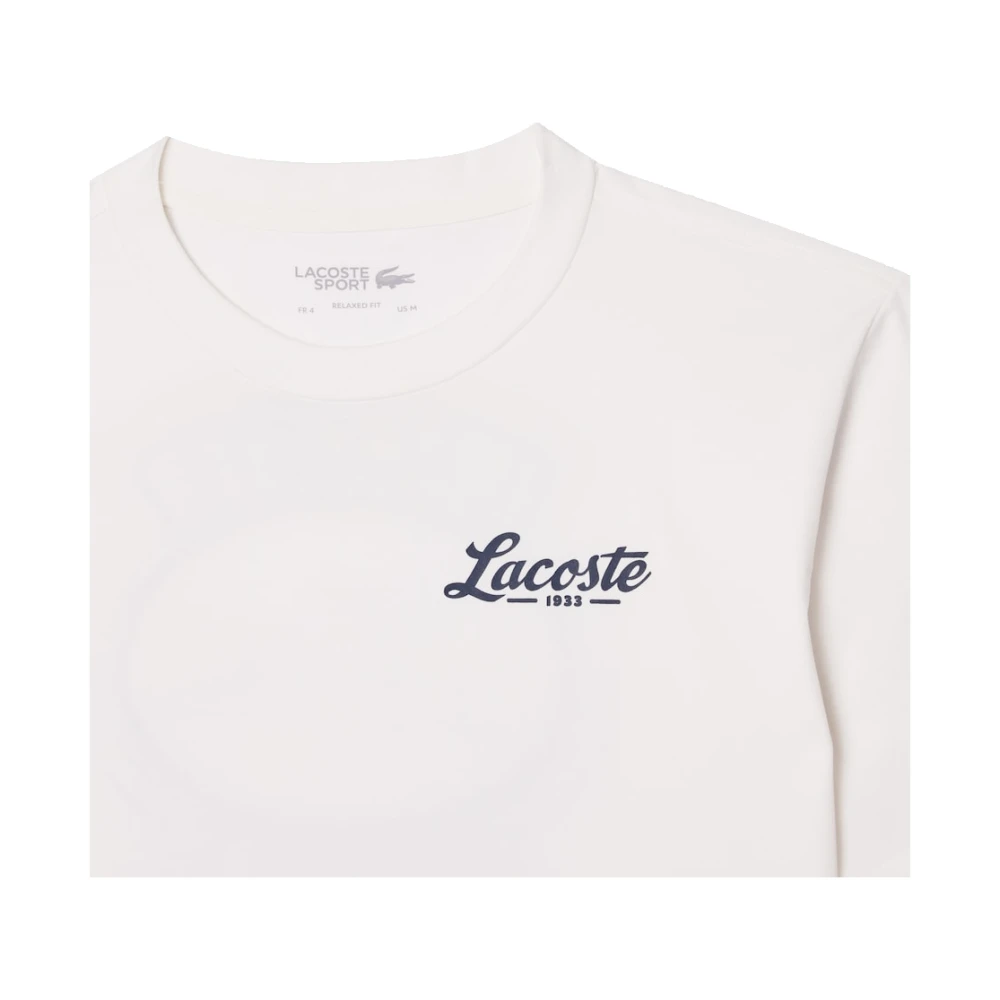 Lacoste Gedrukte Golf Tee Ultra Dry White Heren