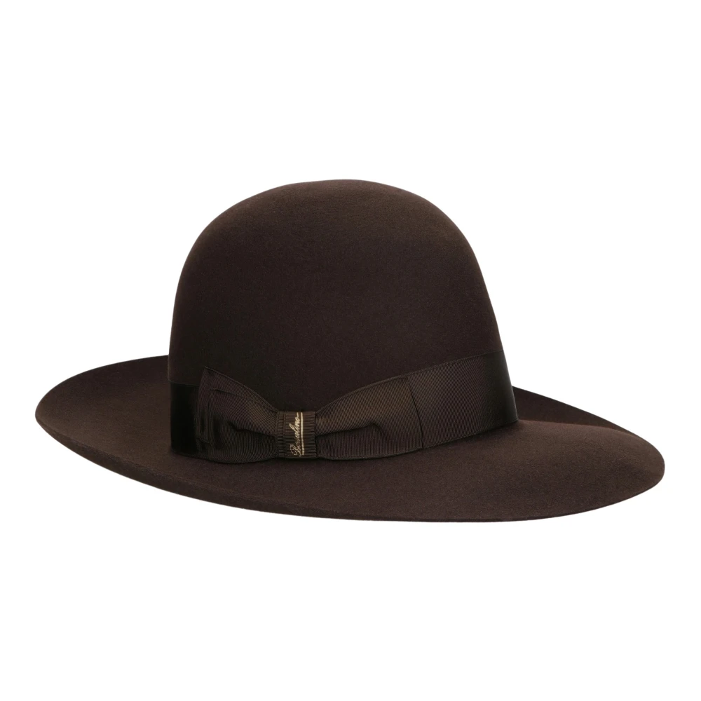 Borsalino Eleonora Folar Grote Rand Hoed Brown Dames