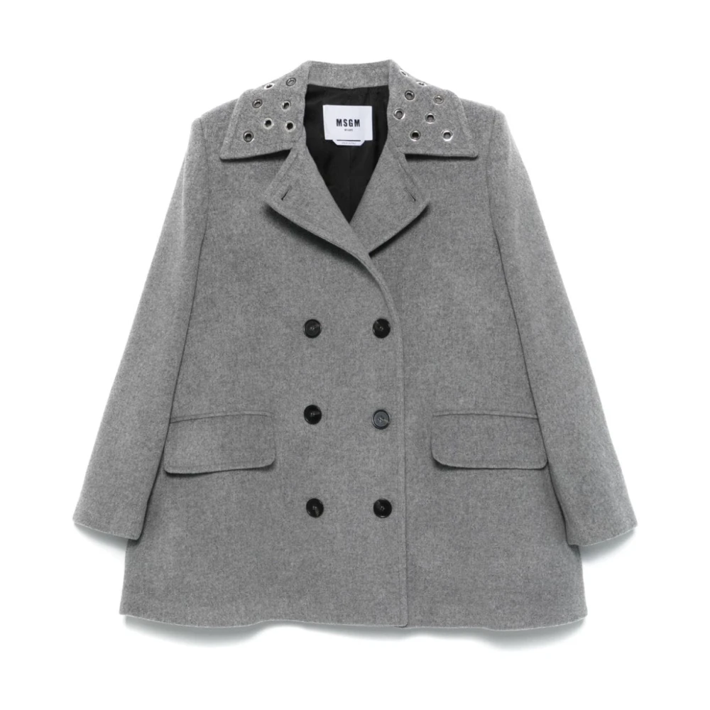 Msgm Grijze Wol Damesjas Gray Dames