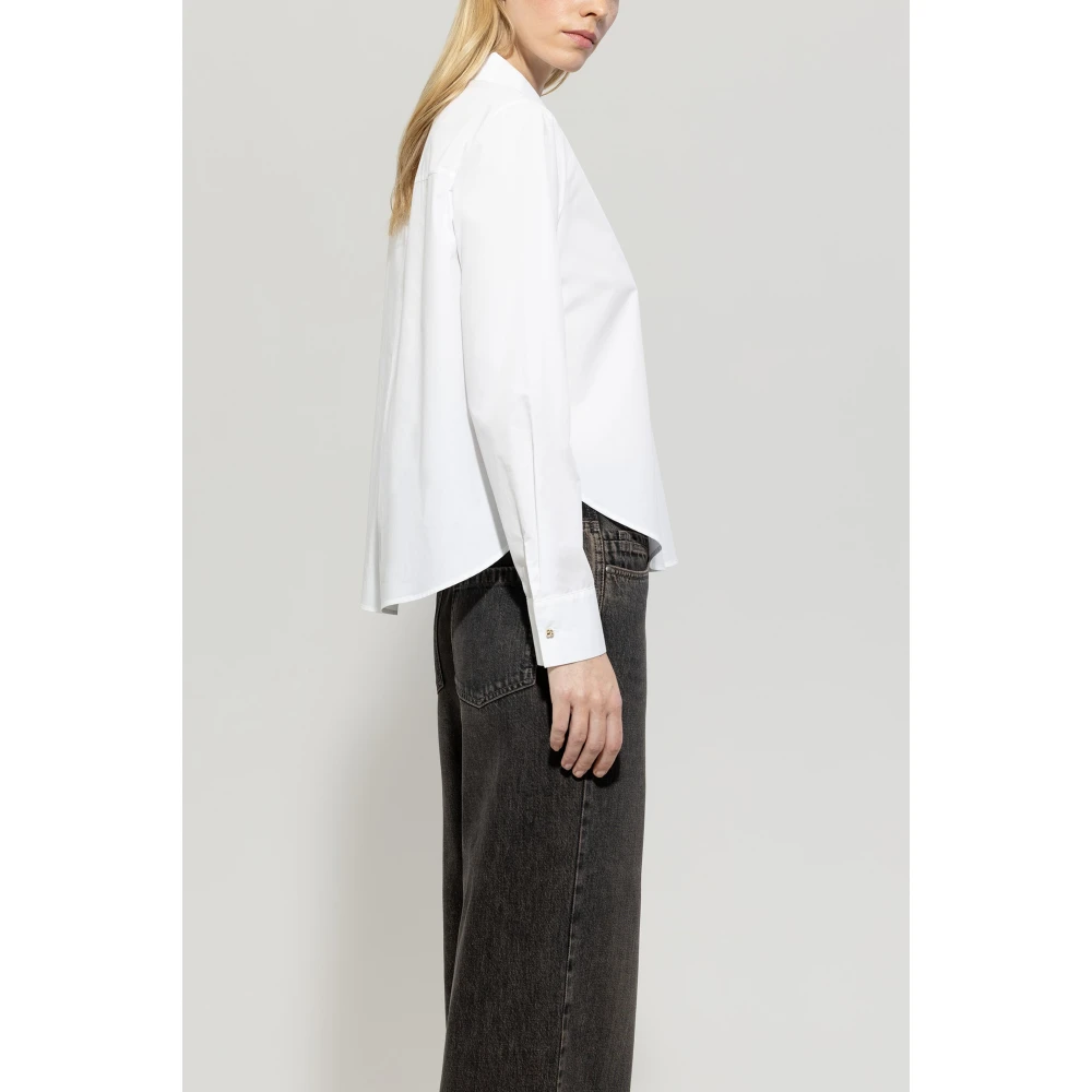 LUISA CERANO Katoenen Tuniekblouse met Gouden Knopen White Dames