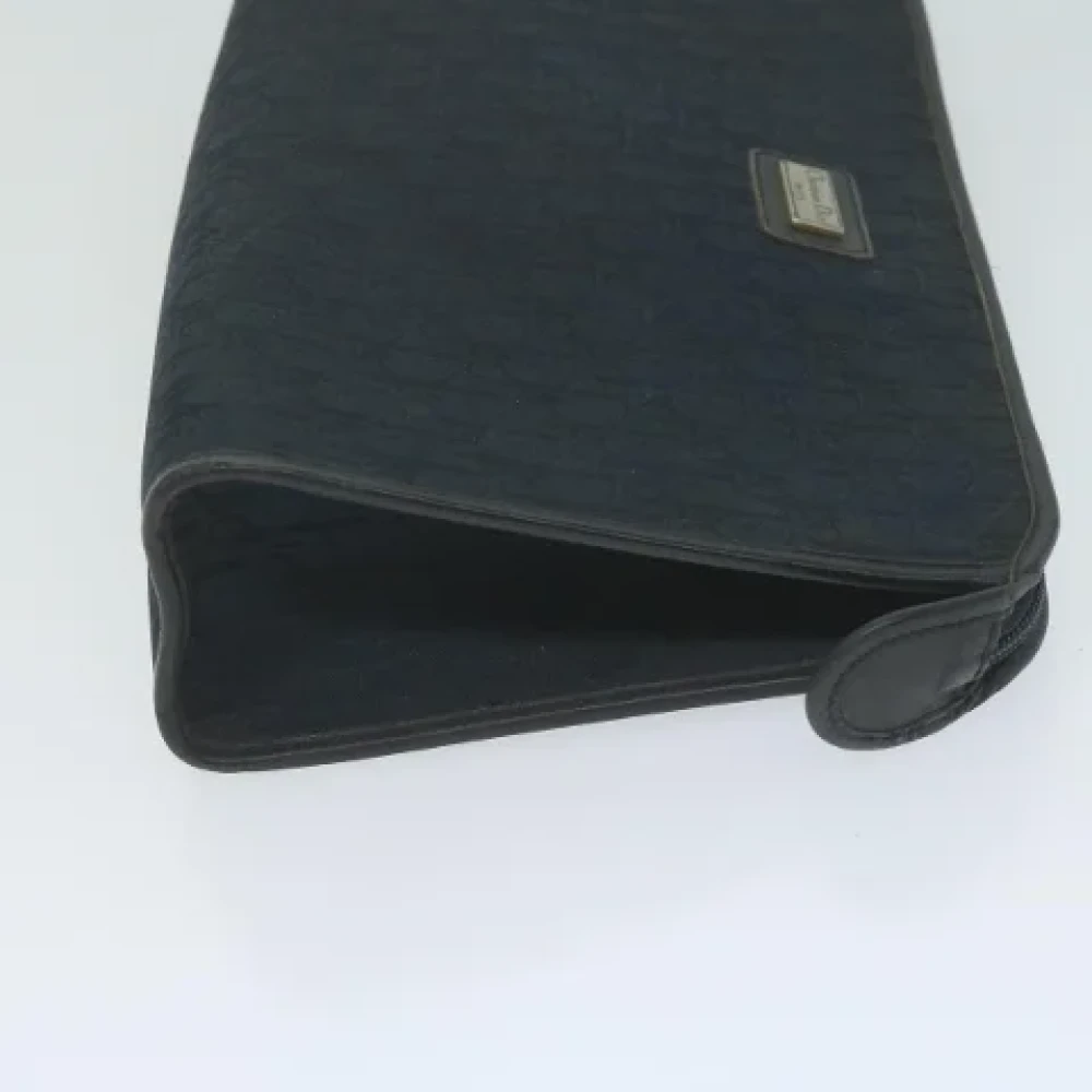 Dior Vintage Pre-owned Canvas clutches Blue Dames