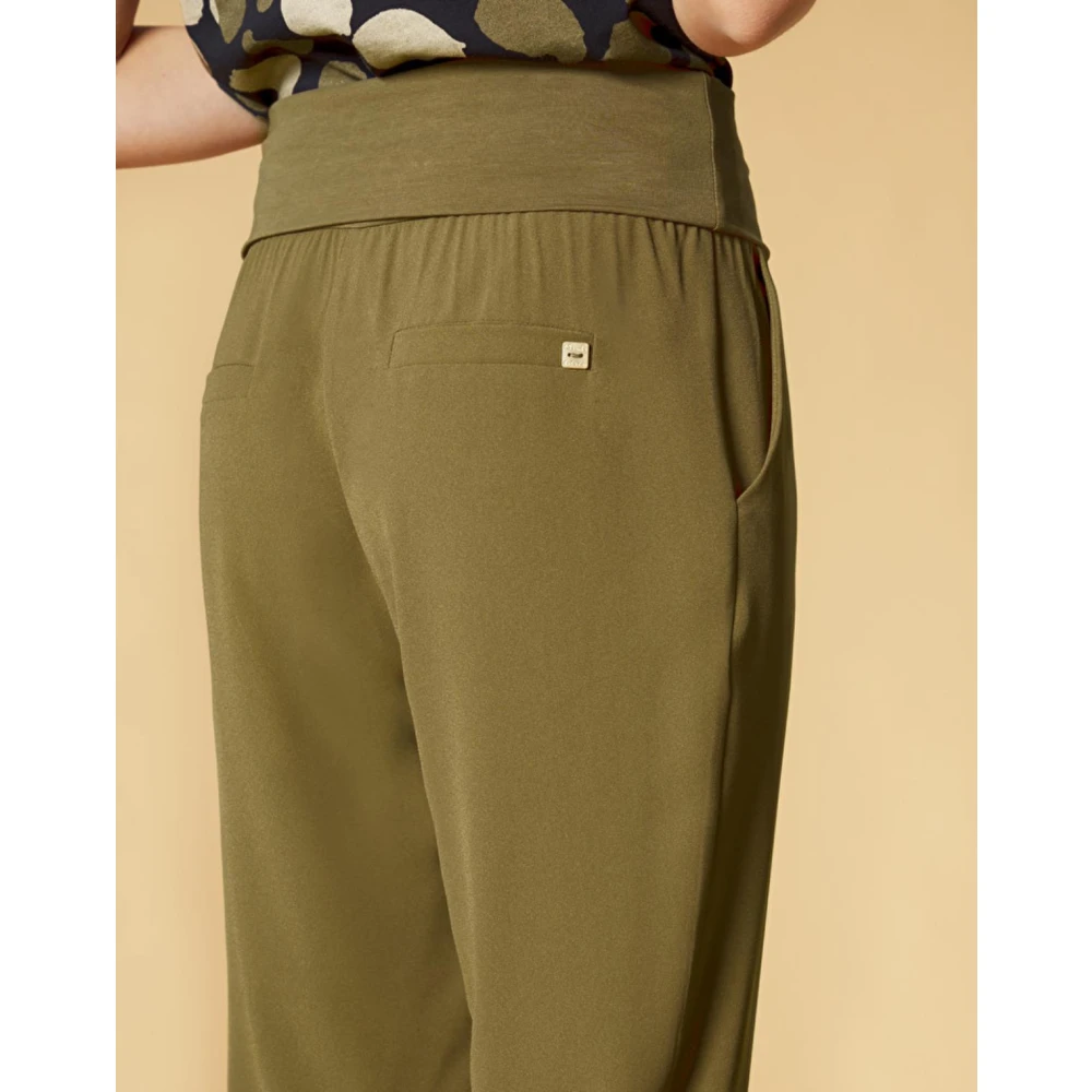 Manila Grace Stijlvolle Slim-Fit Broek Upgrade Garderobe Green Dames