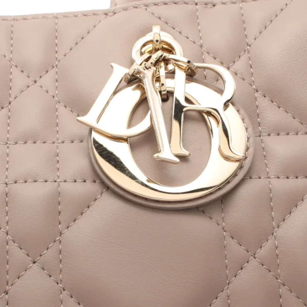 Dior Vintage Pre-owned Leather dior-bags Beige Dames