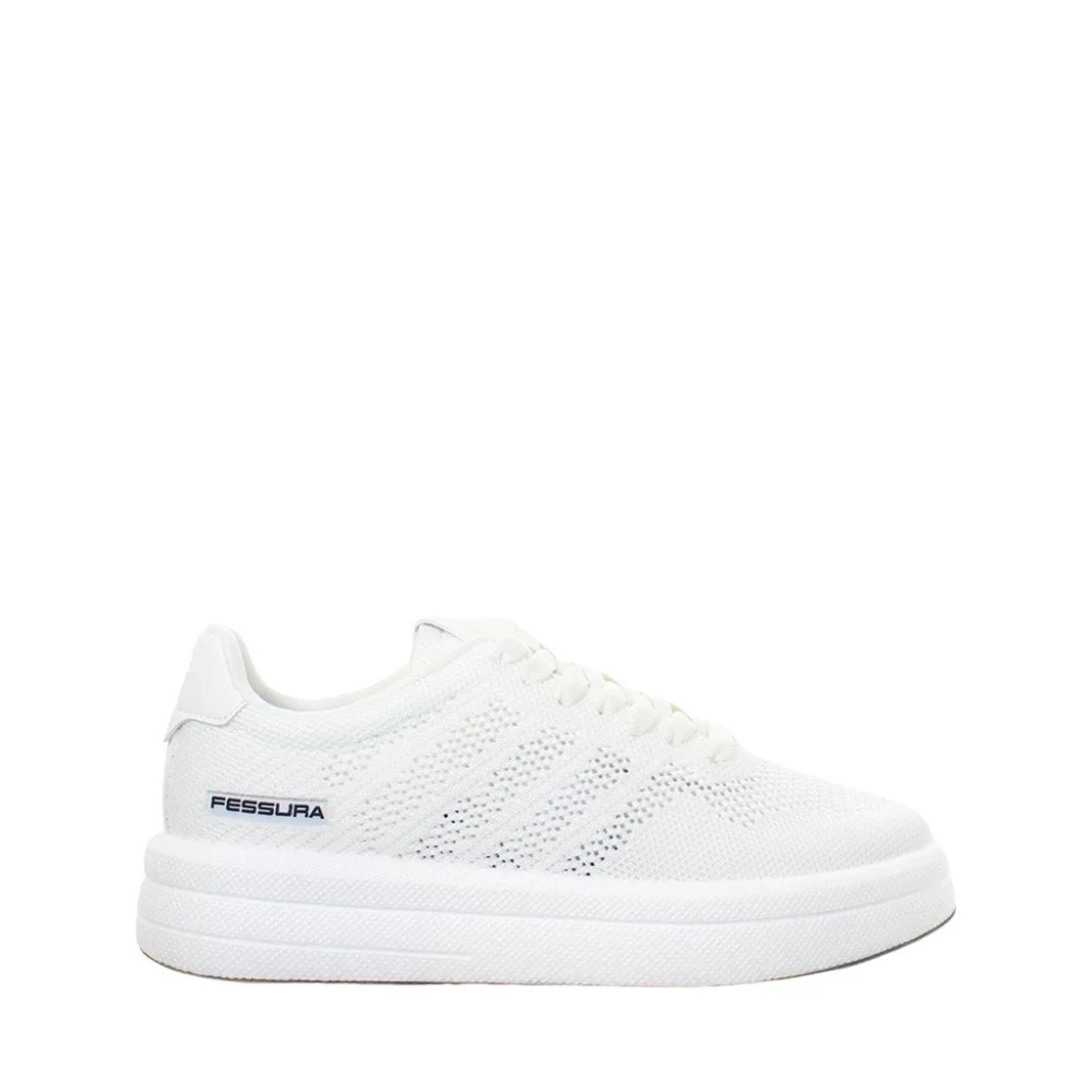 Fessura Witte Lycra Sneakers met Schuimzool Dames Schoenen