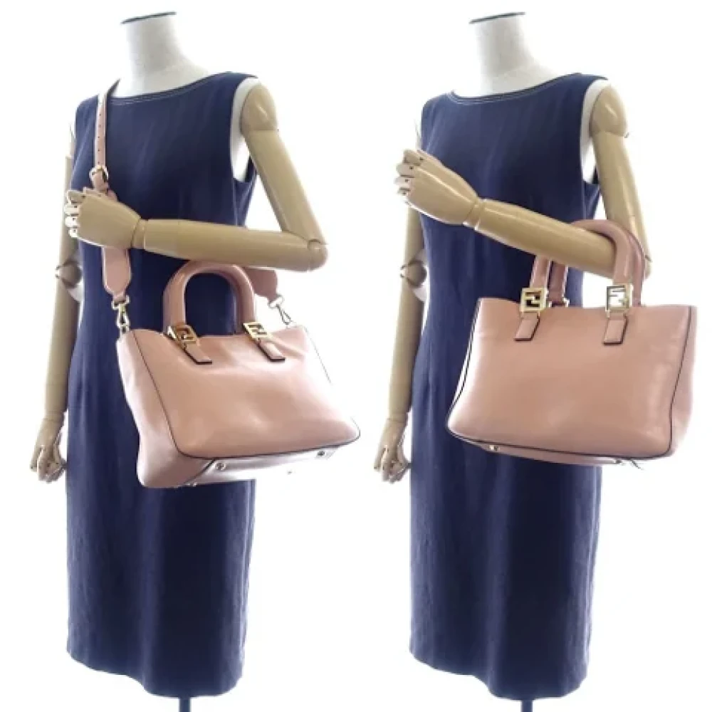 Fendi Vintage Pre-owned Leather totes Beige Dames