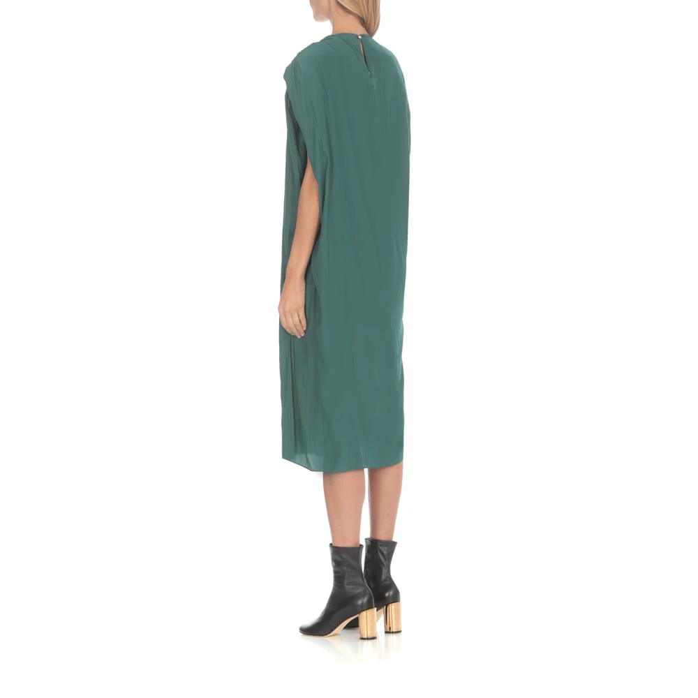 Lanvin Aqua Groene Jurk met Metallic Uitsnijding Green Dames
