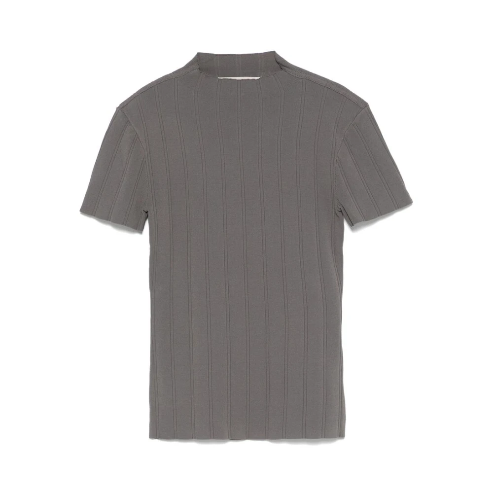 Remain Birger Christensen Mock Neck Korte Mouw T-shirt Gray Dames