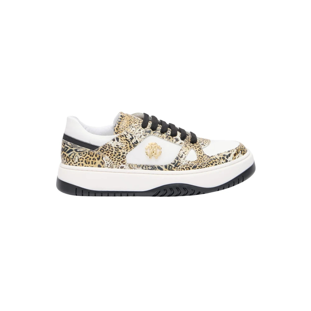 Roberto Cavalli Vrouw Multicolor Luipaardprint Sneaker Met Monogram Rc