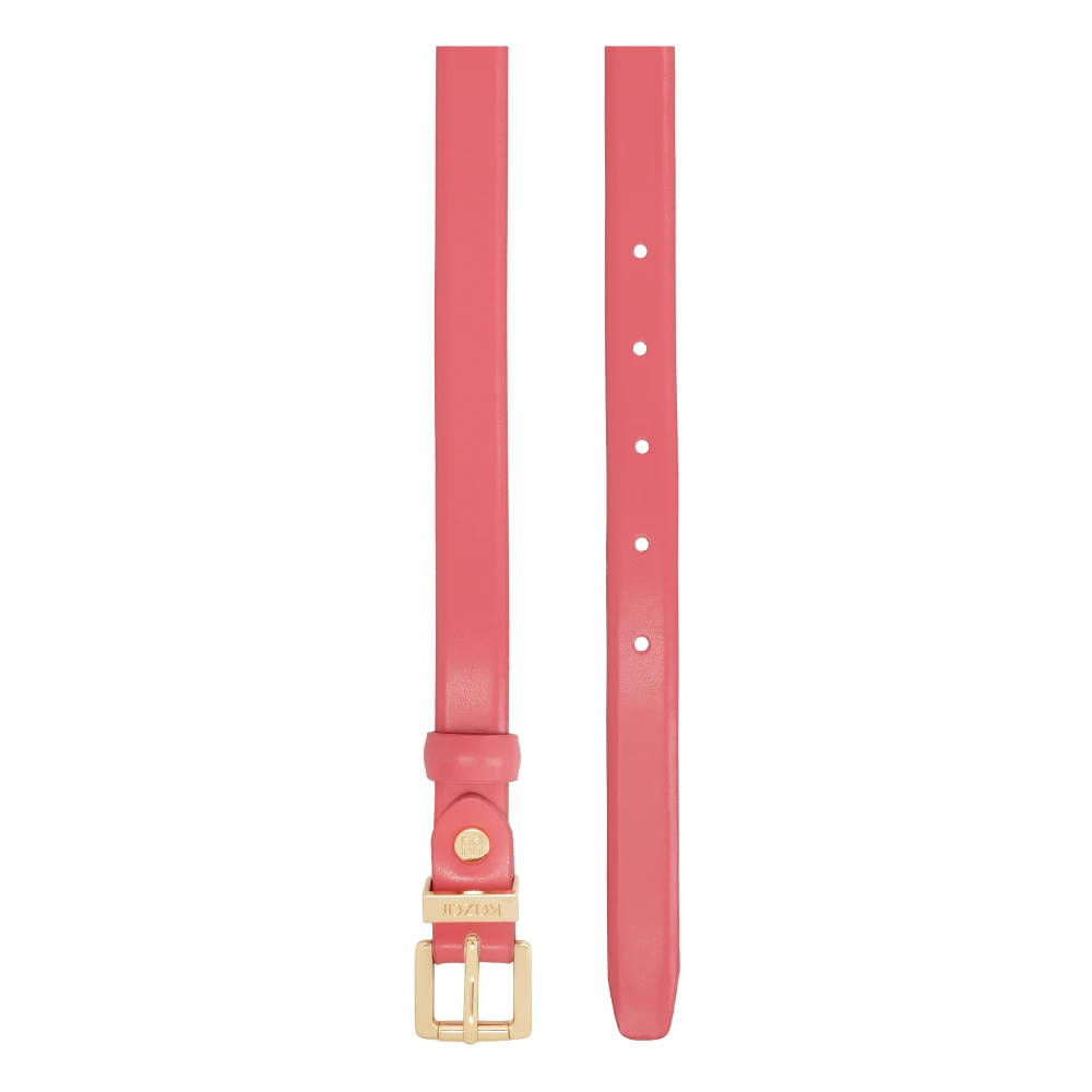 Kazar Smalle leren band in koraalkleur Pink Dames