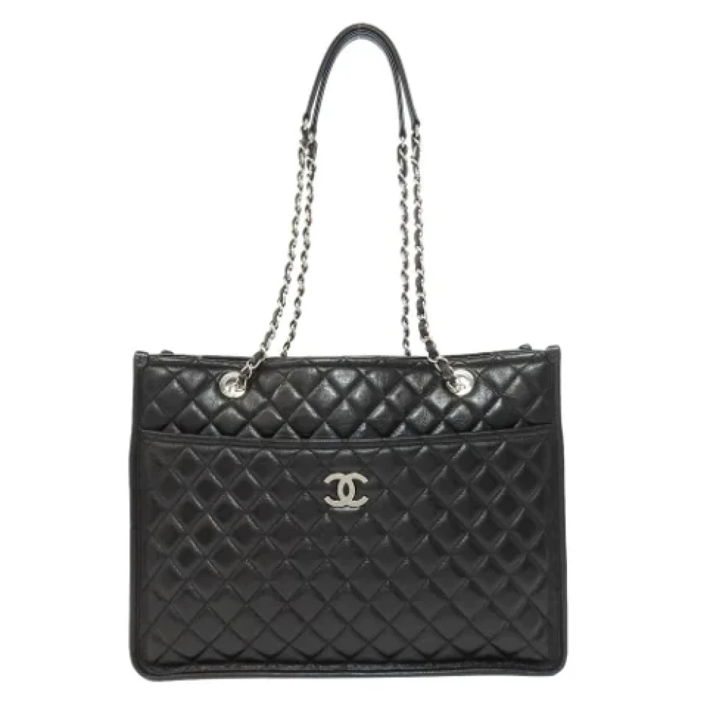 Chanel Vintage Pre-owned Leather totes Black Dames